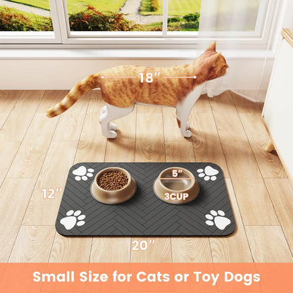 Pet Feeding Mat - Absorbent Pet Placemat